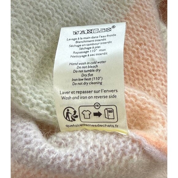 Sezane Amicie Sweater Jumper Kid Mohair Wool Blend Pullover Multicolor Size S - Picture 7 of 8